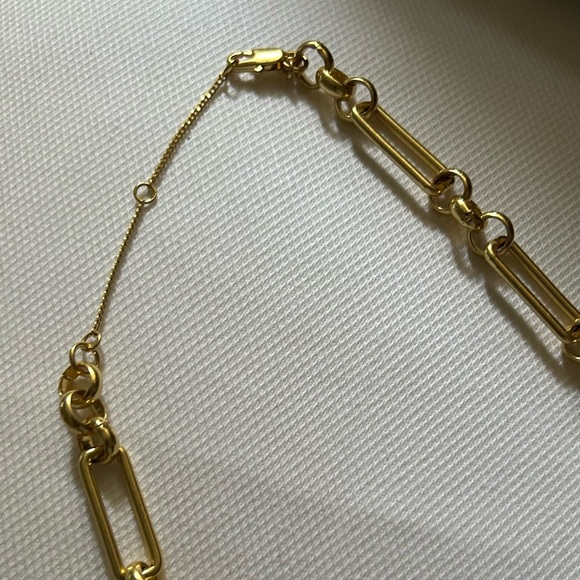 Gold Madewell Paper Clip style necklace 2 inch extender. - Picture 3 of 5